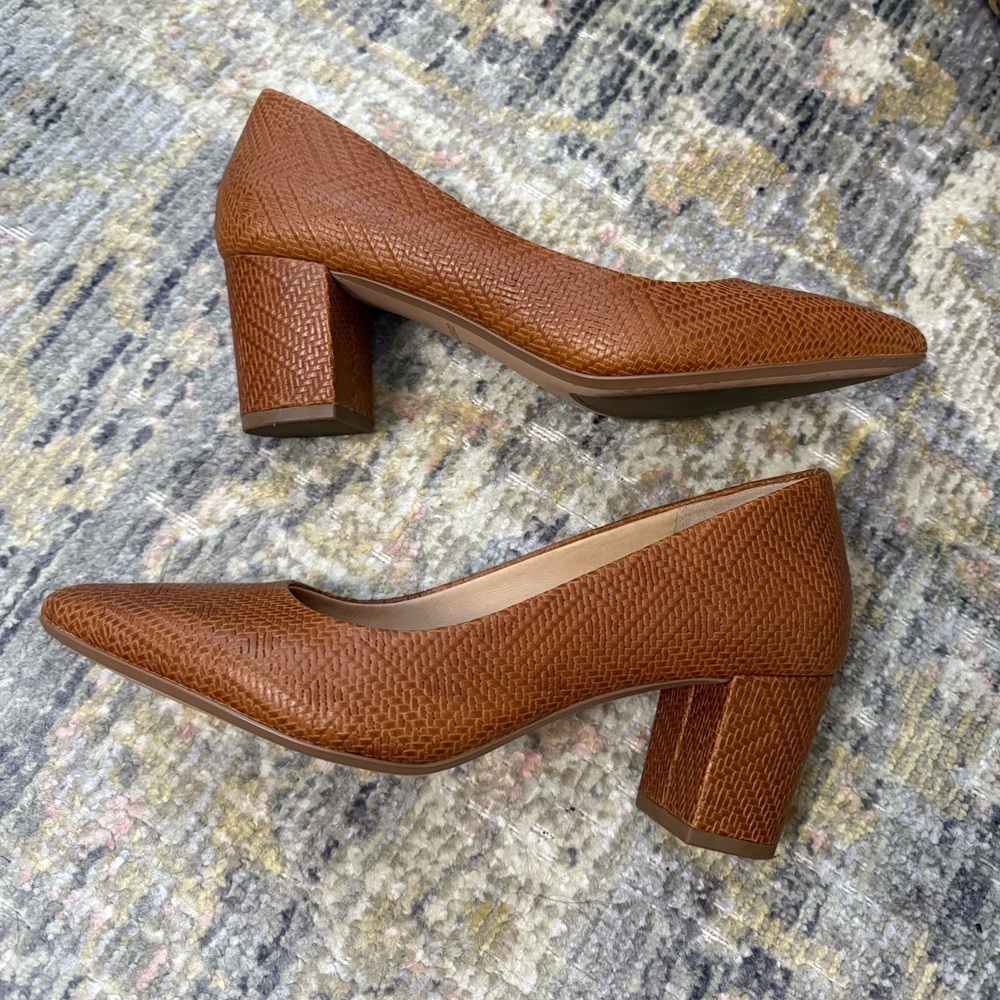 Corso Como leather camel Women's Pumps with block heel